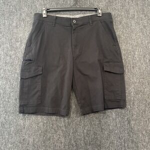 DENALI Men's Stretch Cargo Shorts Size 36 Comfort Waistband Black Casual Cotton